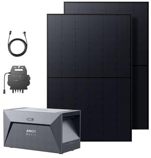 Anker SOLIX Balkonkraftwerk mit Speicher 1600Wh, Solarbank E1600 Speicher für Balkonkraftwerk, 870W Bifaziales Solarmodul, 800W Mikro-Wechselrichter, Mit WLAN