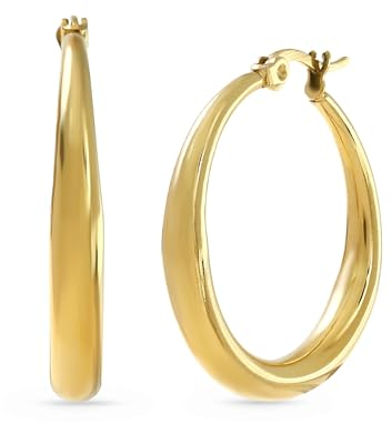 Made by Nami Creolen Gold Ohringe Damen aus Edelstahl Wasserfester Schmuck