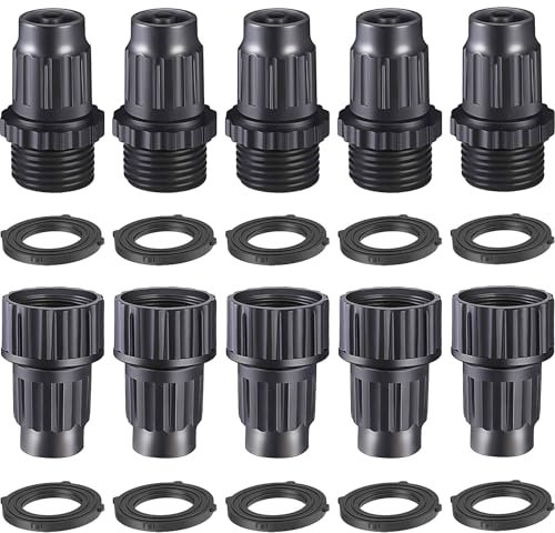 ECODESEO Erweiterbares Gartenschlauch-Reparaturset, männliche und weibliche Schlauchend-Reparaturarmaturen, Verbindungsstücke, Kunststoff-Flexschlauch-Reparaturset, 5 Stück