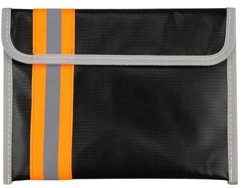 YunBey Borsa per Documenti Ignifuga e Impermeabile Portadocumenti Moto Impermeabile Porta Libretto Auto Porta Documenti Barca per Denaro Passaporto Gioielli (Nero)