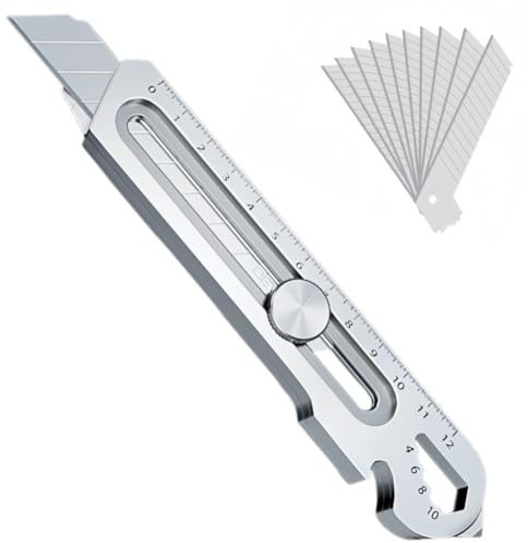 SHUNCHG Taglierino Professionale, 2024 Taglierino Cutter Professionale 18mm Con 10 Lame di Ricambio, Taglierino di Precisione, Coltello Multiuso per Casa, Ufficio, Uso Scolastico