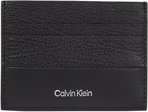 Calvin Klein Porte-Carte Homme Subtle Mix Cardholder en Cuir, Noir (Black Grain/Smooth), Taille Unique
