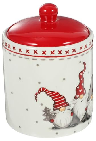 Hoement Weihnachtlicher Teedose Aus Keramik Dekorativer Vorratsbehälter Mit Deckel Für Losen Tee Süßigkeiten Und Snacks Kreatives Zur Weihnachtszeit Platzsparend Und Langlebig