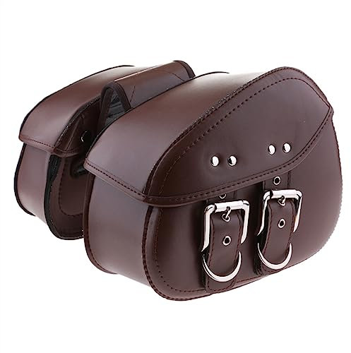 DZSQOMHGD Motorradtasche Satteltaschen Motorradtasche Braunes Leder Zwei Taschen Packtaschen Satteltasche Motorrad Werkzeugtasche