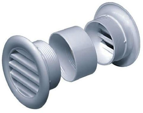 AirTech-UK White Bathroom Door Mini Circle Air Vent Grille 40mm / 1.57 Two-Sided Round Ventilation Ducting Cover Furniture & Soffit Grid