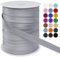 LEREATI Schrägband 15mm x 50m, Einfassband zum Nähen Doppelt Gefaltetes Stoffband aus Polyester Hemming Tape Satin, Nahtband zum Nähen Basteln Dekorationen DIY Handwerk (Silbernes Grau)