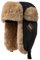 Clakllie Kunstleder Fliegermütze mit Ohrenklappen Warme Trappermütze für Herren Damen Verstellbarer Bomber Hut Schlittschuhlaufen Kunstfellmützen,PL2406-Black