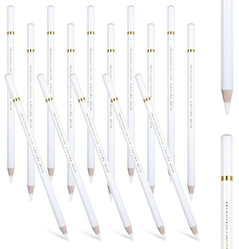 HaiFafafaing 15 White Charcoal Pencils for Drawing & Sketching 18cm Artist Sketch Pencils Set, Sketching Shading Blending Tools for Beginners/Artists