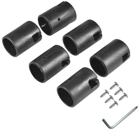 6pcs Trampoline Pole Cap Enclosures Trampoline Pole Caps, Tr-ampoline Pillar Rod End Protectors, Tr-ampoline Shell Rod C-ap With Screw For 1.26 Inch Diameter T-rampoline Poles