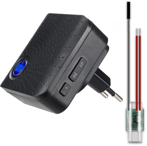 SUPRA Gongsignal Weiterleitung Funk Erweiterung Set Türklingel und Gong Weiterleitung 1 Funkkonverter + 1 Steckdosen Empfänger für bestehende Klingelanlagen (Einbausender 3-24V AC/DC)
