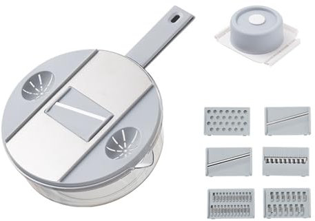 ralladores de queso， Picadora de verduras multifuncional de acero inoxidable, cortador y triturador manual de verduras, rallador de patatas, trituradora, fregadora, suministros de cocina(Grey)
