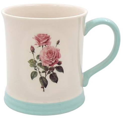 The Leonardo Collection Rose Mug Embossed Country Life, Tea and Coffee Mugs for Hot Drinks | Fine China Printed Mugs for Kitchen & Home | Reusable Ceramic Cups for Every Occasion
