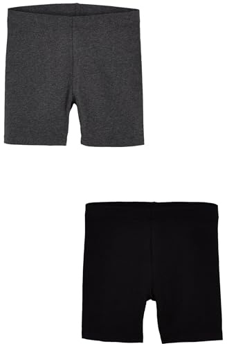 NEXT Mädchen Radlershorts, 2er-Pack Black/Grey Marl 98