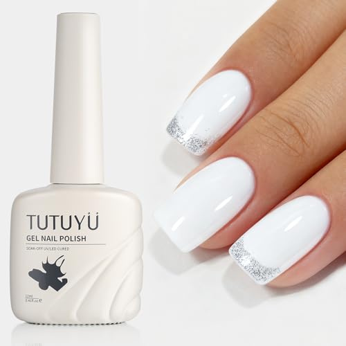 TUTUYU Porcelain White Gel Nail Polish​​ | High-Coverage One-Stroke, 21-Day Non-Chip & All-Season Versatility, for French Manicure - S138