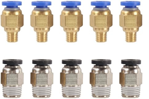 Riven PC4-M6 und PC4-01 Pneumatische Fittings Quick Connect M6 Gewinde 1 / 8 Gewinde für 3D Drucker Luftschlauch Blau Schwarz 5 Stück pro Stück