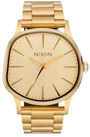 Nixon Sentry Herren Armbanduhr, Quarz Analog, Edelstahl, 41mm, Edelstahlarmband, Farbe: Gold, 5 bar, Zifferblattfarbe: Gold, A1461-502-00
