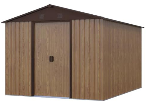 Gartenhaus aus verzinktem Stahl in Holzoptik 3,03 x 2,36 x 1,90 m - 7 qm - 95,6 kg