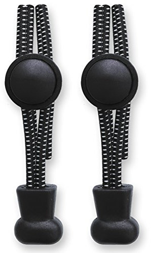 Lacestar No Tie Elastic Laces 120CM Shoe Laces No Tie Elastic Shoelace Lock System Suitable for Kids Adults Elderly Disabled (MIDNIGHT BLACK)