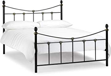 Julian Bowen Rebecca Bed, Metal, Black and Gold, King