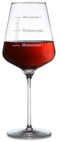 AMAVEL - Verre à vin Rouge avec Gravure - Unités de Mesure - Pas Encore - Verre à vin comme baromètre d'humeur - Cadeau pour Femmes - Cadeau de Noël - Cadeau de fête des mères - Standard