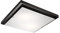 Licht-Erlebnisse Deckenlampe eckig Braun Holz Glas blendarm flach quadratisch E27 Deckenleuchte Wohnzimmer Flur