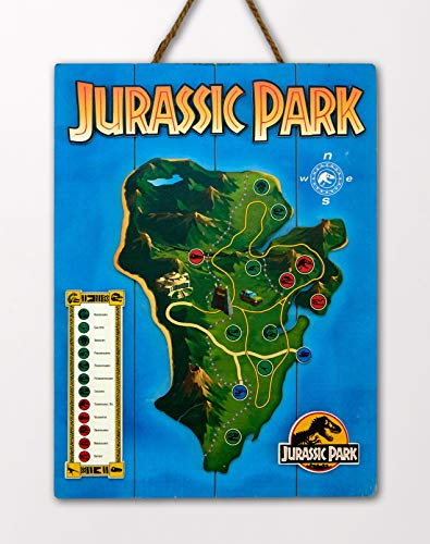 Doctor Collector- Jurassic Park Isla Nublar Mapa WoodArts 3D, Solid, Multicolor, 16 x 12 Inches (DCJP16)