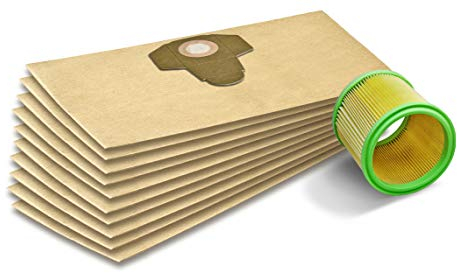 Invest 91092030 - Sacchetti per aspirapolvere + filtro a cartuccia, adatti per Parkside PNTS 1400 A1 PNTS 1500 A1