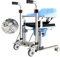 FANGX Hydraulischer Patientenlift-Transferstuhl 304 Edelstahl, mit weichem Kissen und Bettpfanne, 180 ° geteilter Sitz/Universalrad, für ältere Menschen mit Behinderungen, Belastung 264 Ib