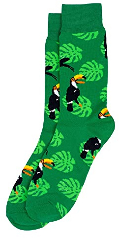 JOE COOL Joe Cool Unisex-Socken für Herren, Käsepflanzen, Tukan aus Baumwolle und Spandex, grün, Small/Medium