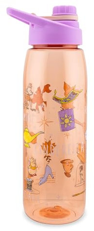 Silver Buffalo Disney Princess Icons Tritan Bouteille d'eau avec couvercle à visser 800 ml