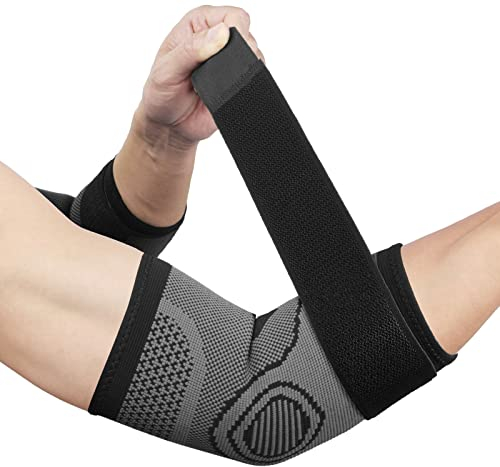 ACWOO Ellenbogenbandage, 2 Stück Atmungsaktive Ellenbogenstütze mit Klettverschluss, Ellenbogen Stützhülse für Links/Rechts, Kompression Ellbogenstütze für Volleyball Golf Arthritis