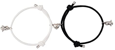 Magnetarmband für Pärchen,Geschenk für Ihn Sie Freund Freundin, 2 gegenseitig attraktive Liebe Charme Armbänder,Pärchen Armband Magnetische Gegenseitige Anziehung Seil Geflochtene Freundschaftsarmband