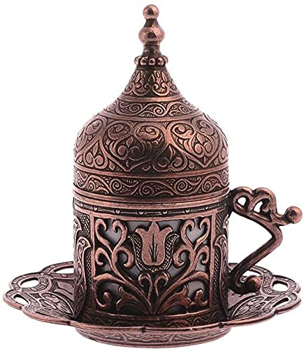 Alisveristime (1 x türkisch-griechisch-arabische Kaffee-Espressotassen-Untertasse (Lale) (antikes Kupfer)