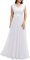 Dressystar Damen Abendkleid Festliches Hochzeitskleid Elegant Hochzeit Brautkleider Spitze Chiffon Maxi Standesamt Kleider Weiß M