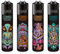 Clipper Feuerzeuge 4er Set + 1x DHOBIA Feuerzeug (Alien Guru)