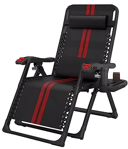 Extrabreit Sonnenliege Klappbar Gartenliege Liegender Recliner Klappstuhl Hochlehner mit Kopfkissen Saunaliege Relaxliege Verstellbar Rückenlehne Garten Liege für Camping, Reisen, Innenbereich, DraußE