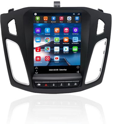 Radio Estéreo para Automóvil para Ford Focus 2012 a 2018, Unidad Principal de Automóvil con Pantalla Táctil de 9.7 Pulgadas con Carplay para Android Auto Mirrorlink, Receptor de