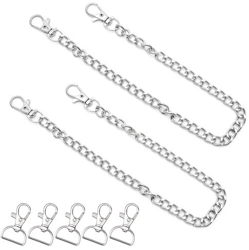 2 Stück Schlüsselkette mit Karabiner, Hosenkette Schlüssel Edelstahl, Brieftaschen Geldbeutel Hosen Kette für Männer und Frauen