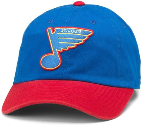 AMERICAN NEEDLE Blue Line Collection Baseballmütze NHL National Hockey League Team verstellbarer Schnallenriemen Dad Cap, St. Louis Blues (Königsblau/Rot), Einheitsgr��e