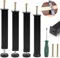 DBREAKS 4 Pièces Pied de Support de Lit, 20cm Pied de Lit Pieds, Pied de Lit à Visser Metal, Pieds pour Sommier à Lattes Universel, Noir Pied de Lit Universel Réglables pour Les Cadres