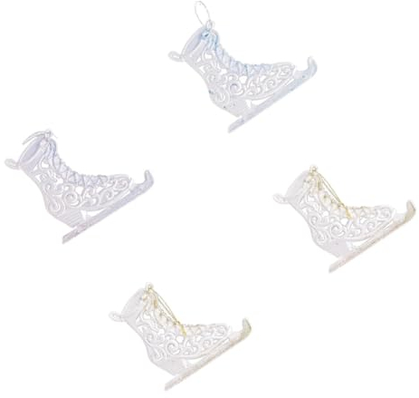 TOPPERFUN 4stücke Weihnachtsdeko Hängende Schlittschuh-anhänger Aus Acryl Blau Silber Und Originalfarbe Festliche Dekoration Für Baum Und Partyzubehör Für Unvergessliche Feiern