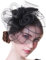 Jovono 20er Jahre Blume Spitze Stirnband weißer Schleier Fascinator Hut Braut Cocktail Tee Party Kopfschmuck für Frauen (Schwarz)