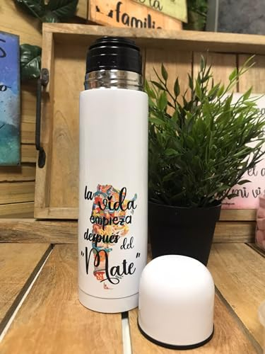 Termo. La vida empieza después del mate. Argentina. Mate. Original. Diseños propios. Personalizados.