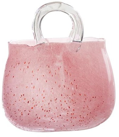 HJXBD888 Vase Fraise, Vase en Verre en Forme Sac Decoration Vase Transparent, pour DéCoration De Maison De Mariage,Style1