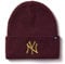 47 NY New York Yankees Strickmütze, Burgunderrot / goldfarben, Burgunderrot, Einheitsgröße