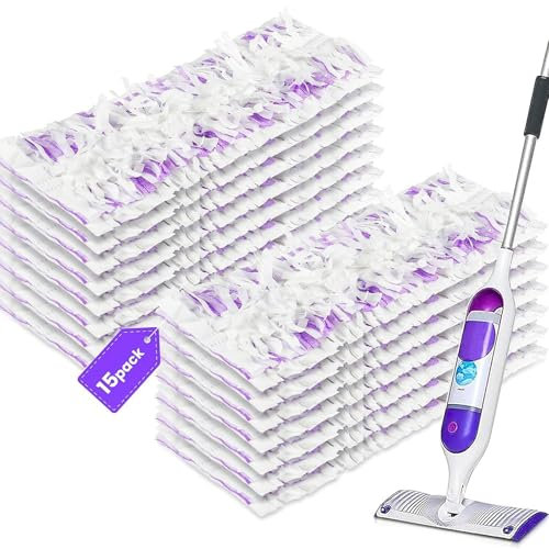 Paquete de 15 recambios de mopa Power Mop compatibles con Swiffer PowerMop multisuperficie y mopa de madera Swiffer PowerMop, almohadillas de repuesto para mopa eléctrica