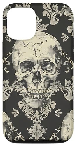 Hülle für iPhone 14 Totenkopf Retro Vintage Muster - Gothic Skull Design