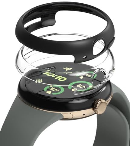Ringke Slim Case [2 Stück] Kompatibel mit Google Pixel Watch 3 41mm Hülle Hart PC Cover Keine Schutzfolie - Clear & Matte Black