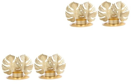 WATIIFUFU 4stücke Goldene Kerzenständer Romantische Filigrane Dekoration Für Hochzeiten Und Abendessen Für Moderne Wohnräume Und Festlichkeiten