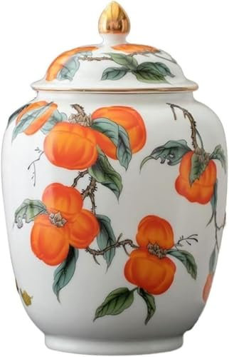 Vase en céramique chinoise avec couvercle, pot de rangement en porcelaine for thé, café, épices, motif floral traditionnel, récipient décoratif for la maison, la cuisine, le salon, la chambre à couche